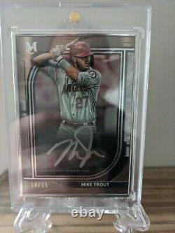2021 Topps Collection Musée Baseball Mike Trout Auto! 10/15! Menthe! Argent