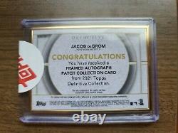 2021 Topps Définitif Jacob Degrom Gold Framed Patch Auto 06/10