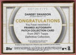 2021 Topps Definitive Framed Autograph Patch Dansby Swanson Logo 09/10