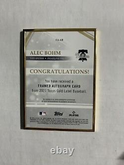 2021 Topps Gold Label Encadré Alec Bohm Blue 30/50 Rookie Auto Fa-ab Phillies