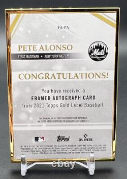 2021 Topps Gold Label Pete Alonso Encadré Autographe Ssp New York Mets Courte Impression