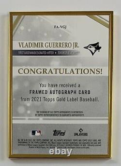 2021 Topps Gold Label Vladimir Guerrero Jr Gold Framed Auto 3/10 Jfp