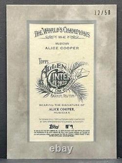 2022 Topps Allen & Ginter X Mini Auto Encadré en Argent Alice Cooper Autographe #/50