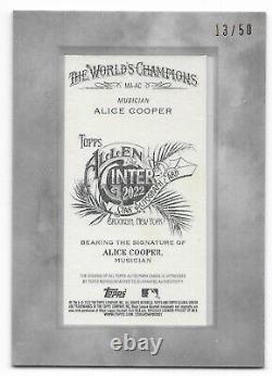 2022 Topps Allen & Ginter X Silve Encadré Mini Auto Alice Cooper #13/50 (ma-ac)