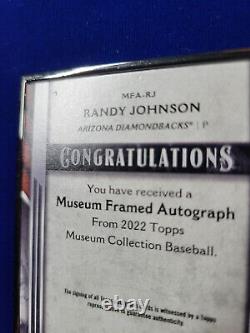2022 Topps Collection de Musée Baseball Randy Johnson AUTOGRAPHIE ENCADRÉE Noire 3/5