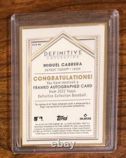 2022 Topps Definitive Gold Framed Auto Miguel Cabrera /30