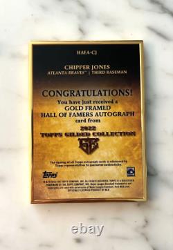 2022 Topps Gilded Chipper Jones Gold Framed Hall Of Famers Auto Red 1/5 Braves