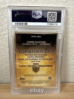 2022 Topps Gilded Coll Gold Framed Hall Of Famers Auto D'andré Dawson Psa 10