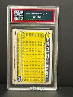 2022 Topps Série 1'87 Retro 35th Anniv. #t87-58 Anthony Rizzo Cgg 10 Menthe Gemme
