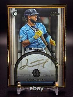 2024 Topps Museum Collection Junior Caminero Autographe encadré en or 04/10 RC Rays