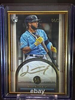 2024 Topps Museum Collection Junior Caminero Autographe encadré en or 04/10 RC Rays