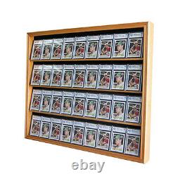 36 Graded Baseball Football Basketball Card Display Case Frame Cabinet, Cc02-oa