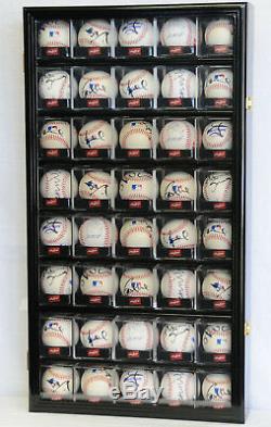 40 Acrylique Cubes Balle Baseball Mur Cabinet Présentoir Pour 98% Uv Verrouillables