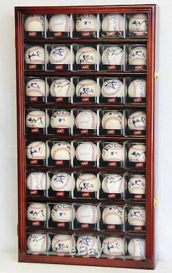 40 Acrylique Cubes Balle Baseball Mur Cabinet Présentoir Pour 98% Uv Verrouillables