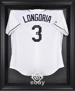 Affichage de maillot de logo encadré noir des Tampa Bay Rays authentique