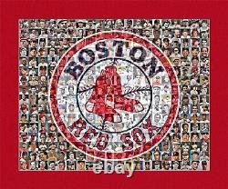 Art mural en mosaïque de joueurs des Red Sox de Boston utilisant 200 images de joueurs passés et présents.