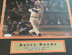 Barry Bonds Autographied Giants 11x14 Cadred Baseball Photo 600 Home Run Jsa