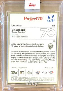 Bo Bichette 2021 Topps Project 70 #32/51 Artist's Proof Framed 1952 Matt Taylor