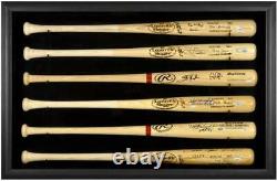 Boîte D'affichage Bat De Baseball Avec Cadre Noir Pour 6 Chauves-souris Fanatique Certi Authentique