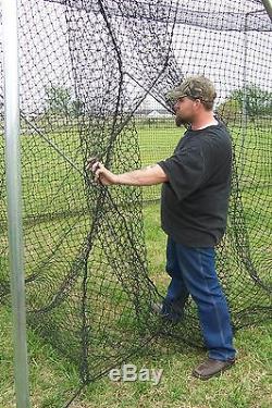 Cage Batting Net 10' X 12' X 40' # 24 (42ply) Avec Porte Et Cadre Baseball Softball