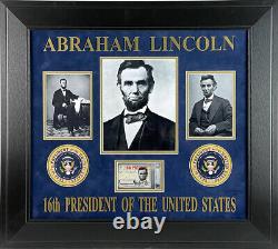 Carte de coupe autographiée d'Abraham Lincoln de la marque Upper Deck encadrée par Beckett.
