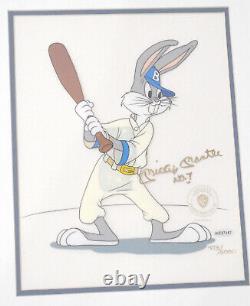 Cel D'animation De Bogues De Baseball Avec Autographe Mickey Mantle Encadré 13 X 10 Uda