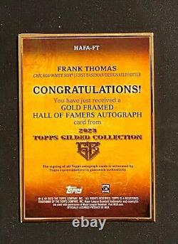 Collection Gilded Topps 2023 de Frank Thomas encadrée en or, autographe de la salle de la renommée, Onyx /10