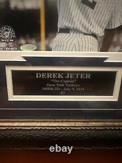 Derek Jeter Signé Encadré 8x10 New York Yankees Photo Steiner