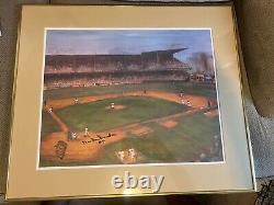 Ebbet's Field Brooklyn Dodger's 1955 Imprimé Encadré Signé Par Duke Snider 16x20
