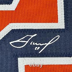 Fac-similé encadré autographié de Jose Altuve 33x42 Orange Reprint Laser Auto Jersey