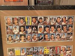 Feuilles de baseball non coupées de haut numéro de 1962 Topps Baseball encadrées professionnellement