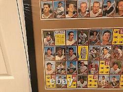 Feuilles non coupées de hauts numéros de cartes de baseball Topps 1962, encadrées par des professionnels, preuves/versos vierges