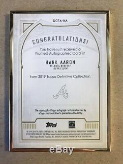 Hank Aaron 2019 Autograph Auto / 10 Or Framed Définitive Encre Topps
