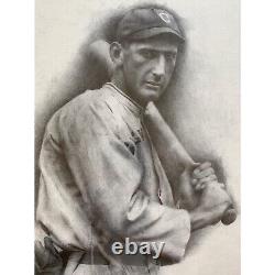 Image de baseball vintage encadrée et matée de Shoeless Joe Jackson à Cleveland 18 x 22