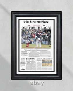 Impression encadrée de la première page du journal de la Série mondiale 2018 des Red Sox de Boston
