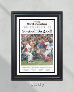 Impression encadrée de la première page du journal des champions de la Série mondiale 2007 des Red Sox de Boston
