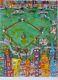 James Rizzi Baseball Comme Il Devrait Être 1987 3-d Pop Art Encadré Serigraph