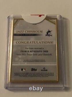 Jazz Chisholm Rookie Autograph 2021 Topps Gold Label Encadré Miami Marlins Fa-jc