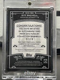 Jeff Bagwell 2016 Topps Museum Collection Silver Frame Auto #d 02/10 Astros Hof