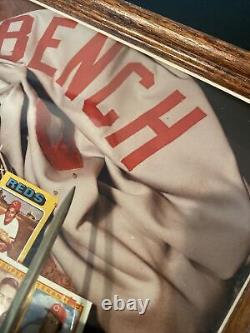 Johnny Bench encadré signé Photo Print Cincinnati Reds ? Cadre 9x11