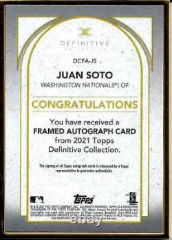 Juan Soto 2021 Topps Or Définitif Cadre Rouge Autographe #ed 1/1 Nationals