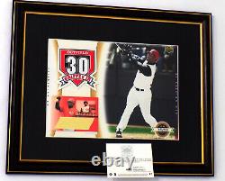 Ken Griffey Jr Temple de la renommée # Carte de plaque de laiton signée et pièce de logo Patch Frame UDA? COA