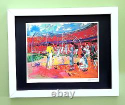 LeRoy Neiman A'S VS GIANTS BASEBALL Signé Pop Art Monté Encadré Nouveau 11x14