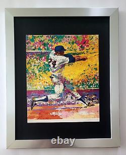 Leroy Neiman + Baseball de Willie Mays + Années 1990 + Signé par Neiman + Impression encadrée