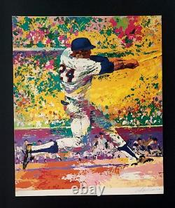 Leroy Neiman + Baseball de Willie Mays + Années 1990 + Signé par Neiman + Impression encadrée