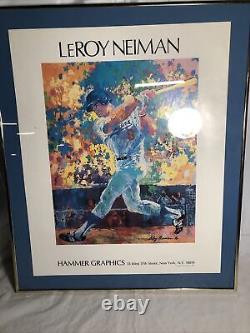 Lithographie encadrée de Steve Garvey par Leroy Neiman, un art décoratif de baseball.