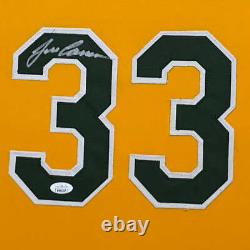 Maillot de baseball signé Jose Canseco d'Oakland jaune personnalisé en daim mat encadré