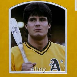 Maillot de baseball signé Jose Canseco d'Oakland jaune personnalisé en daim mat encadré