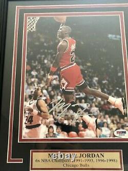 Michael Jordan Signé Auto Chicago Bulls 8x10 Framed Beautiful! Gratuit 1/1