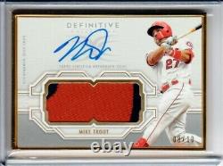 Mike Trout 2020 Topps Définitif Gold Framed Patch Auto 8/10 Sp Angels